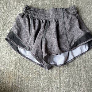 Lululemon Grey Hotty Hot Low Rise 2.5” inseam Shorts
